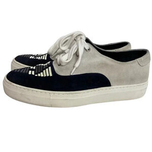 Toga Virilis Suede Leather Sneakers Shoes Mens 6 Euro 39 Gray White Black